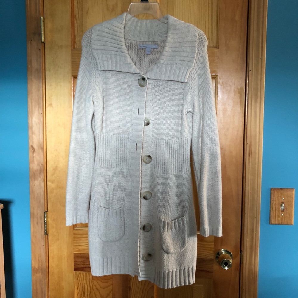 Cream Button Down Sweater Cardigan